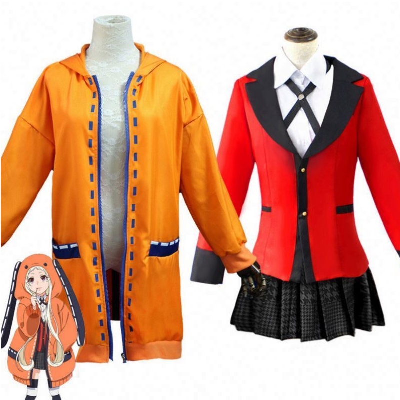 nime kakegurui cosplay figur yomotsuki run cosplay kostym kappa jk skol flickor enhetlig hoodie halloween klänning för kvinnor