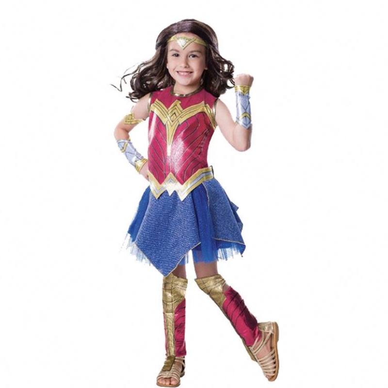 Wonder Girl Costume Children klä upp superhjälte cosplay Halloween kostym för barn