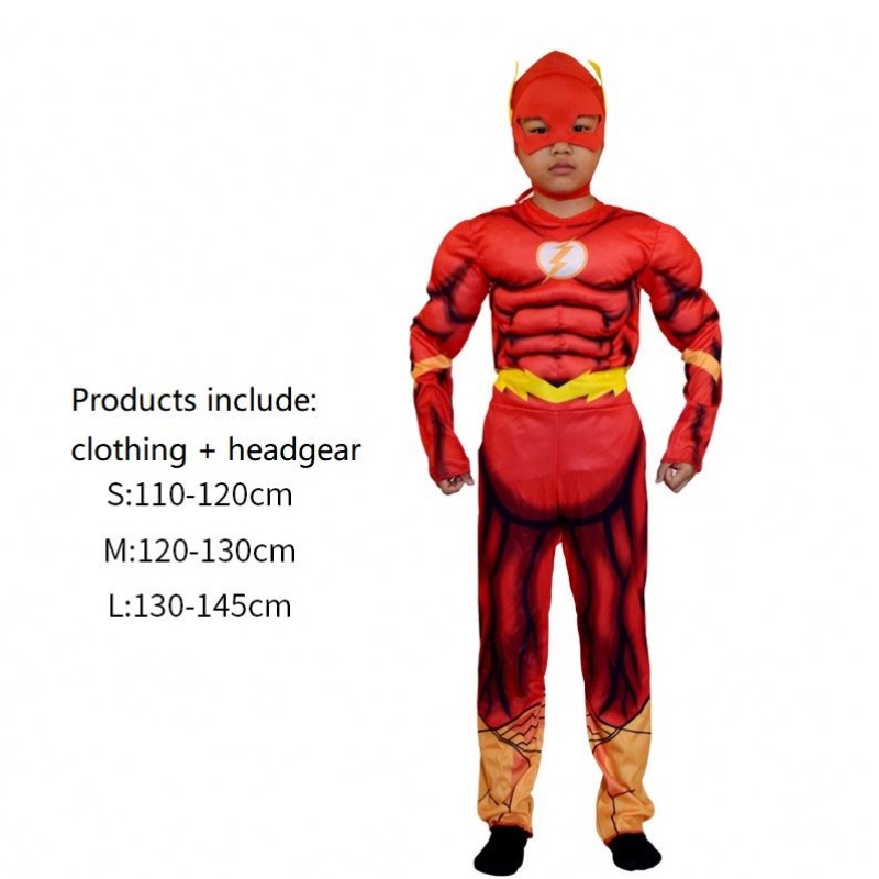 Boy \\ 's Deluxe Flash Costume Fancy Dress Kids Fantasy Comics Movie Carnival Party Halloween Flashman Cosplay Costumes