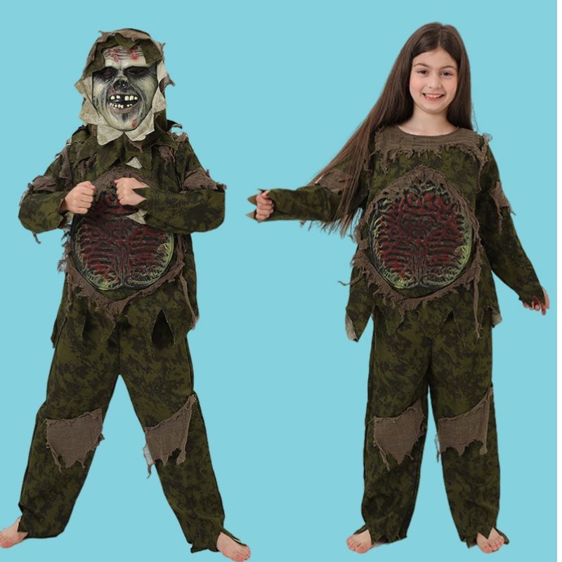 Kids Halloween Zombie Costume Cosplay Boy Monster Costume Horror Mask Zombie Clothes