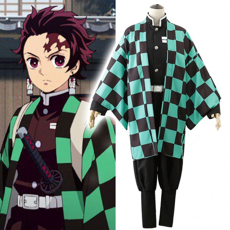 Het försäljning anime demon slayer kimetsuno yaiba tanjirou kamadonezuko cosplay kvinnor och män kimono cosplay kostymuppsättningar