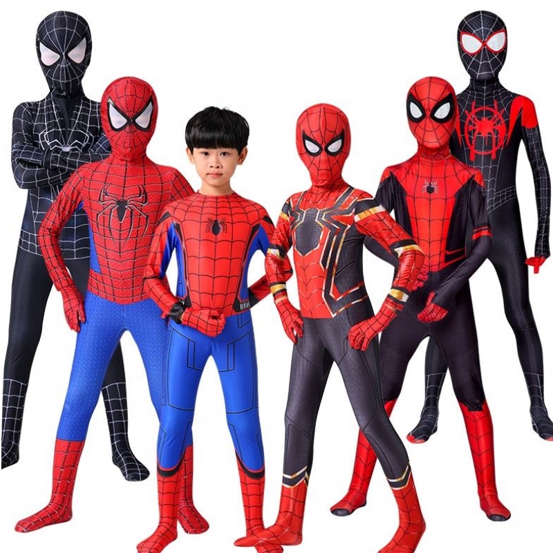 Iron Spider Cosplay Amazing Spiderman Miles Halloween Costume Peter Parker Zentai Suit Superhero Bodysuit For Kids Adult