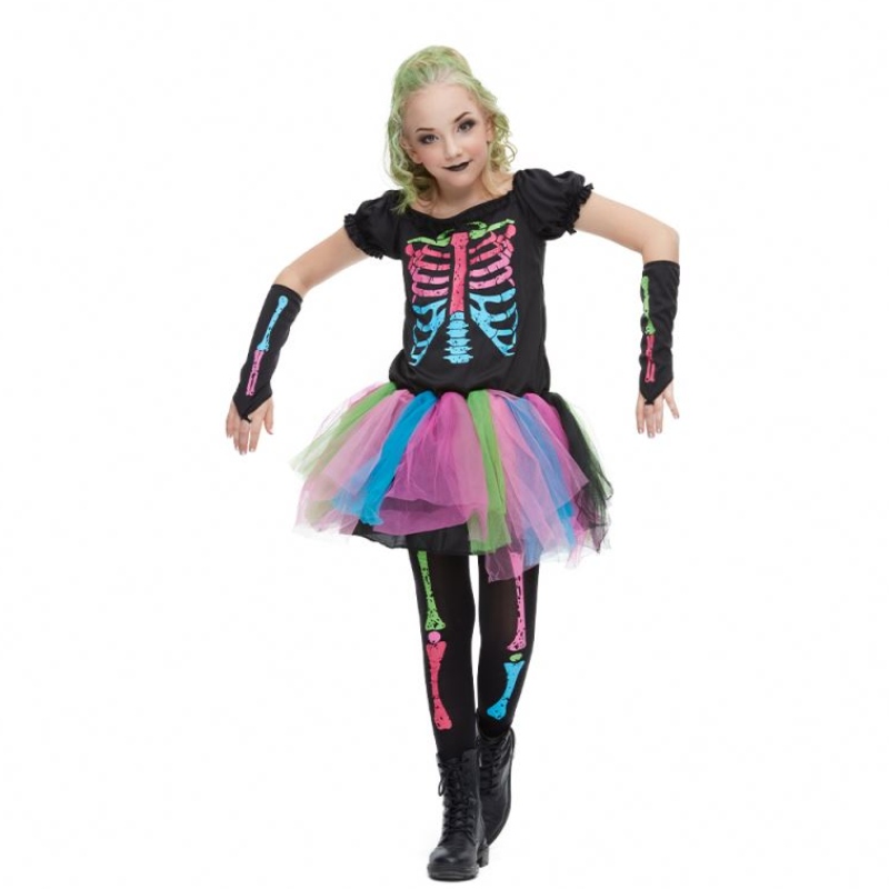 2021 Ny ankomstflickakostym Toddler Funky Punky Bone Costume Halloween Costume For Kids