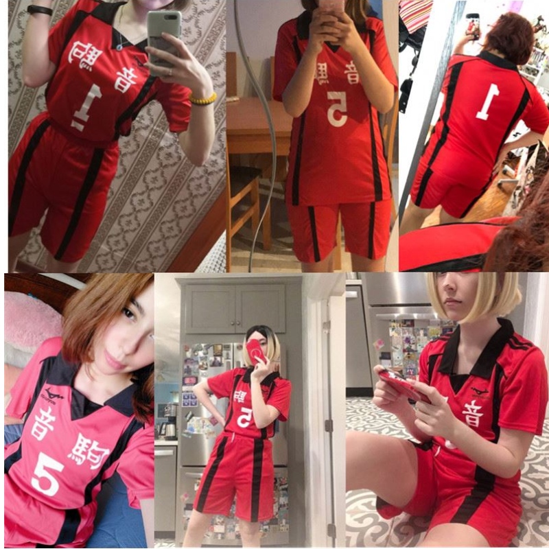 Vuxen Haikyuu Nekoma High School#5 1 Kenma Kozume Kuro Tetsuro Cosplay Haikiyu Volley Ball Team Jersey Sportswear Uniform