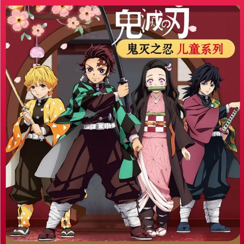 Vuxna barn anime demon slayer kimetsuno yaiba tanjirou kamadonezuko zenitsu shinobu cosplay kvinnor kimono cosplay costume peruk