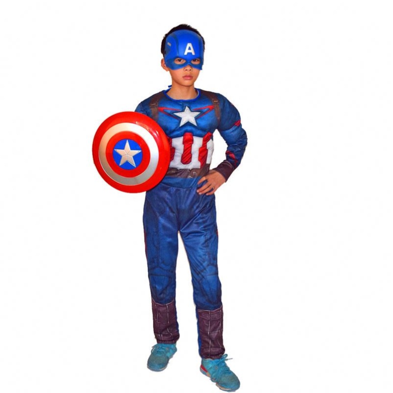 Boy TV&movie kostym Captain Cosplay Jumpsuit Child Superhero Costume Child Kids Happy Halloween Fantasy Show