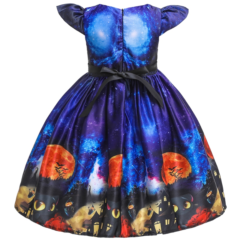 2022 Halloween Dress Autumn Pumpkin Print Cosplay Dress