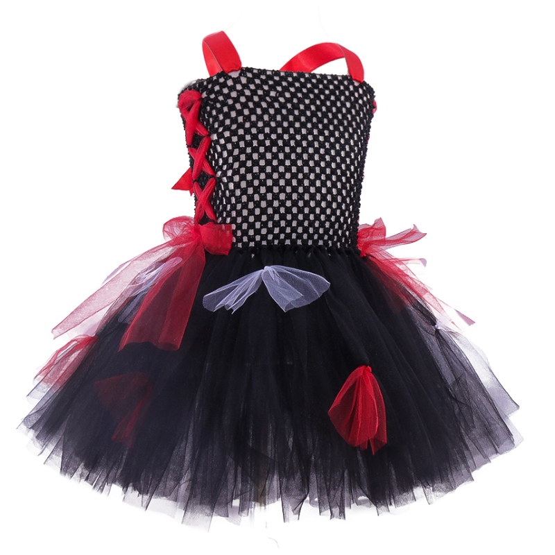 Småbarn Kids Cute Tutu Dress Costume Halloween Zombie Cosplay för flickor