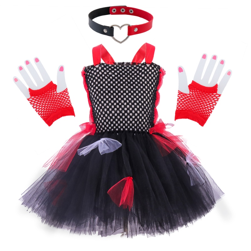 Småbarn Kids Cute Tutu Dress Costume Halloween Zombie Cosplay för flickor