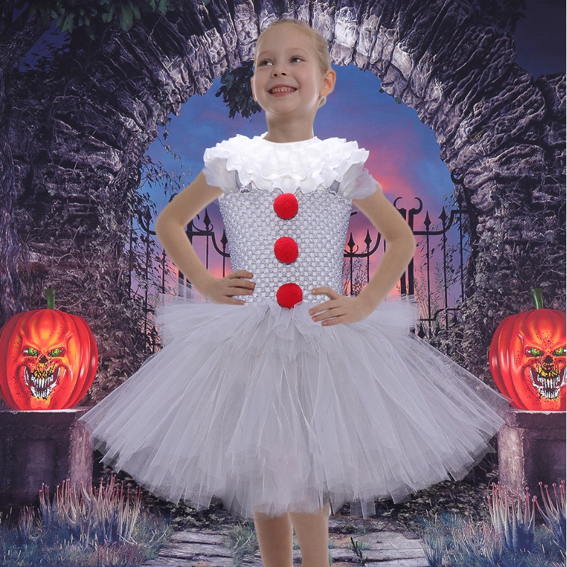 Amazon heta säljer små flickor cosplay kostym tutu klänning för halloween fest