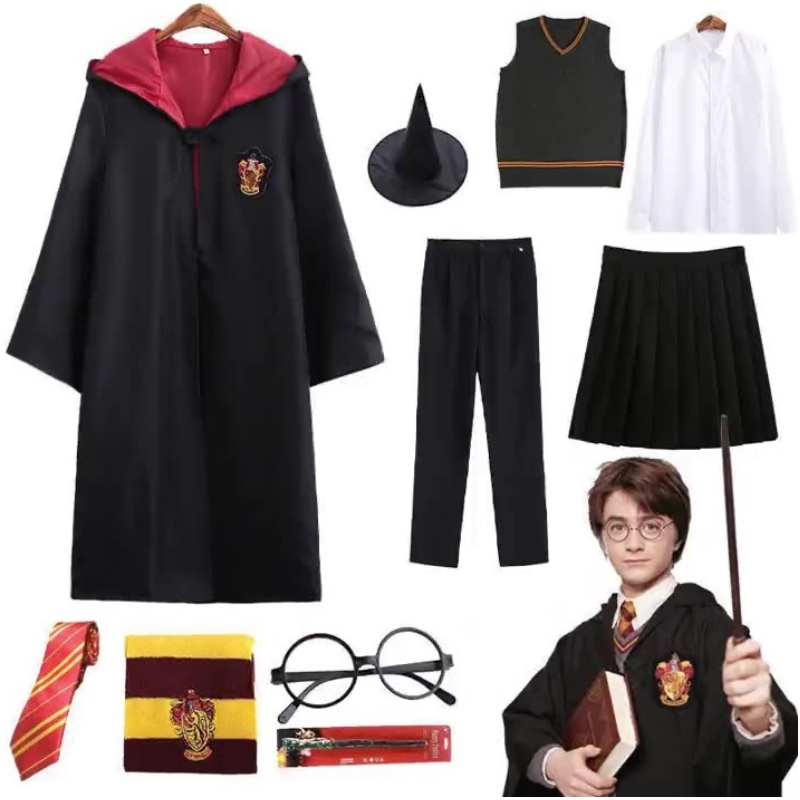 2022 Hot Selling Harry Cosplay Costume Kids and Adult Potter Robe for Halloween Party Costumes