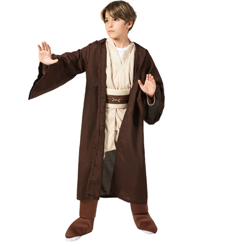 Classic Child's Hooded Jedi Robe Halloween Cosplay Costume för barn