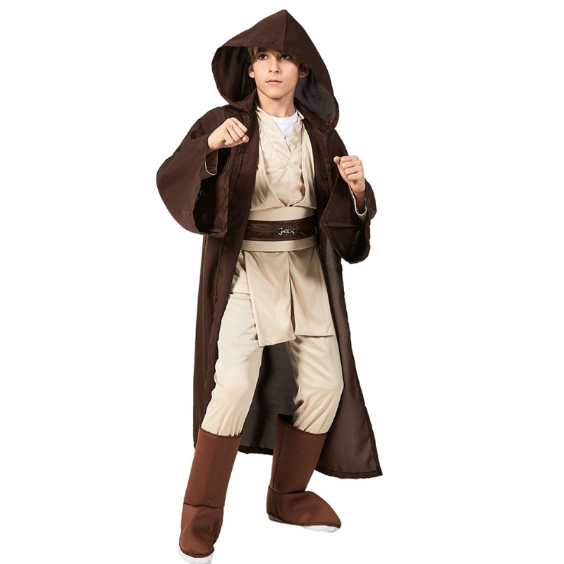 Classic Child's Hooded Jedi Robe Halloween Cosplay Costume för barn