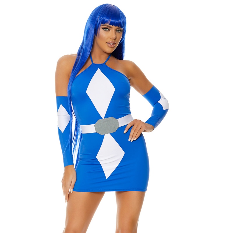 BLUE MEGA POWER SUPERHERO COSTUM