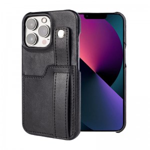 Lämplig för Apple iPhone 14pro skal, italienskt läderskydd, handrem design, och kan användas som ett stativ