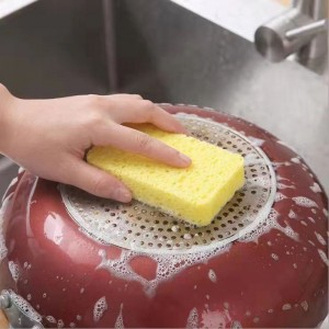 cellulosa svamp fyrkantig komprimerad disksvamp för kök komprimerad naturlig cellulosa kökssvamp