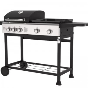 Svart Heavy Duty Grill Utomhusträdgård Uteplats Premium BBQ Rökugn Picnic Camping Uteplats Bakgård Matlagning Charcoal BBQ Grillgrillar