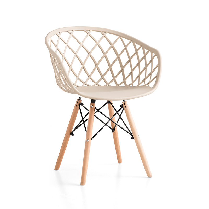 Het försäljningnordisk design stil restaurang tung tull vit matsal plaststol med träben