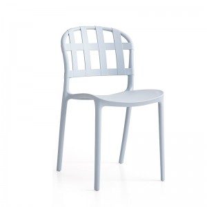 Modern plastfärgad stol armfri fast rygg utomhus enkel lounge plaststol stol