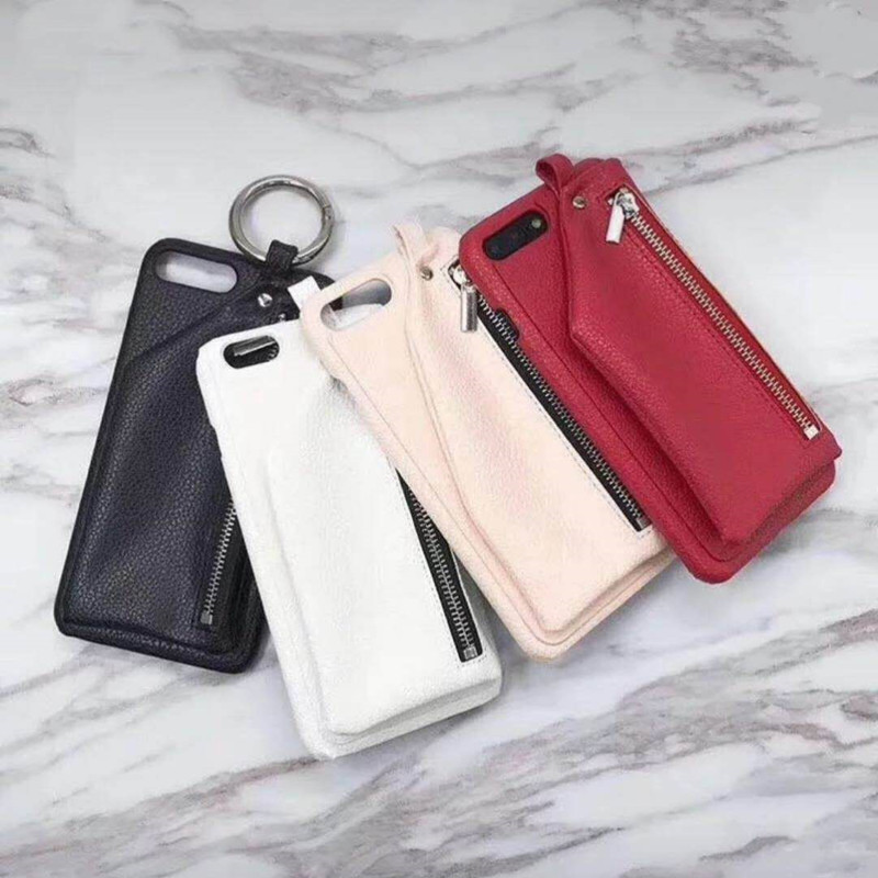 Apple iPhone 8 Mobiltelefonskyddsfodral, manuellt läderskyddsfodral, liten plånbok förvaring mobiltelefonpåse, fallbeständig och vibrationsbeständig läder porslin röd mobiltelefonfodral