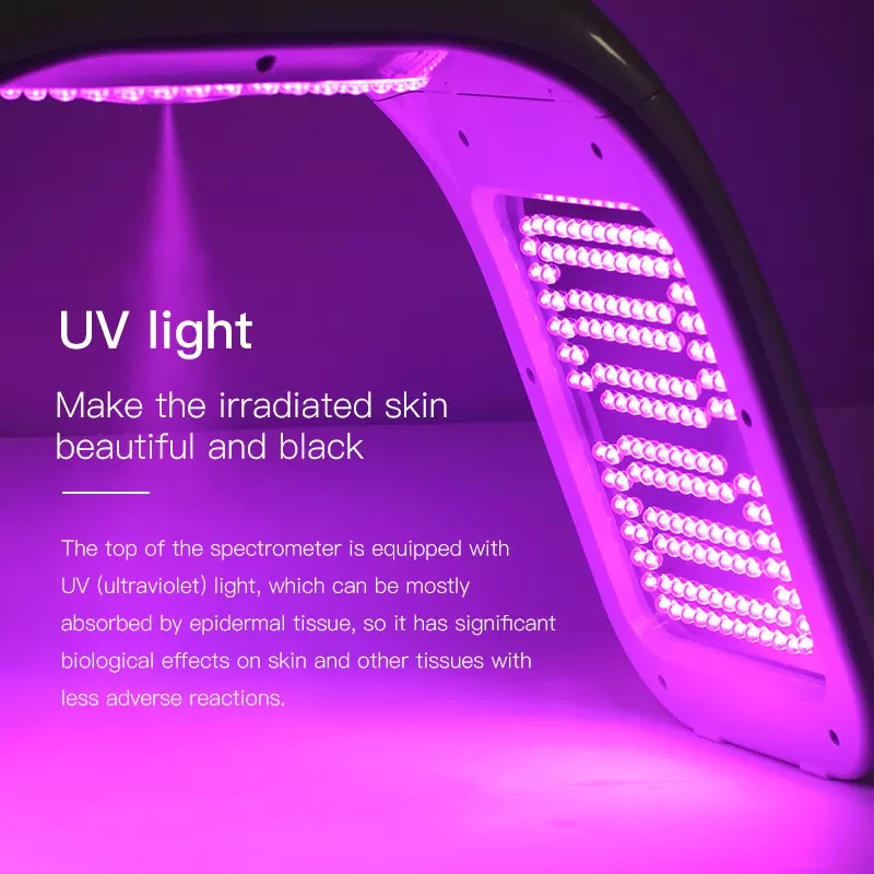 7 Färger PDT LED -ljus 5D Collagen Light Therapy Ansiktsmaskin för hudföryngring Akne Ta bort, huddragning, pigmentavlägsnande, akne -behandling, hudföryngring, rynkningsborttagare.
