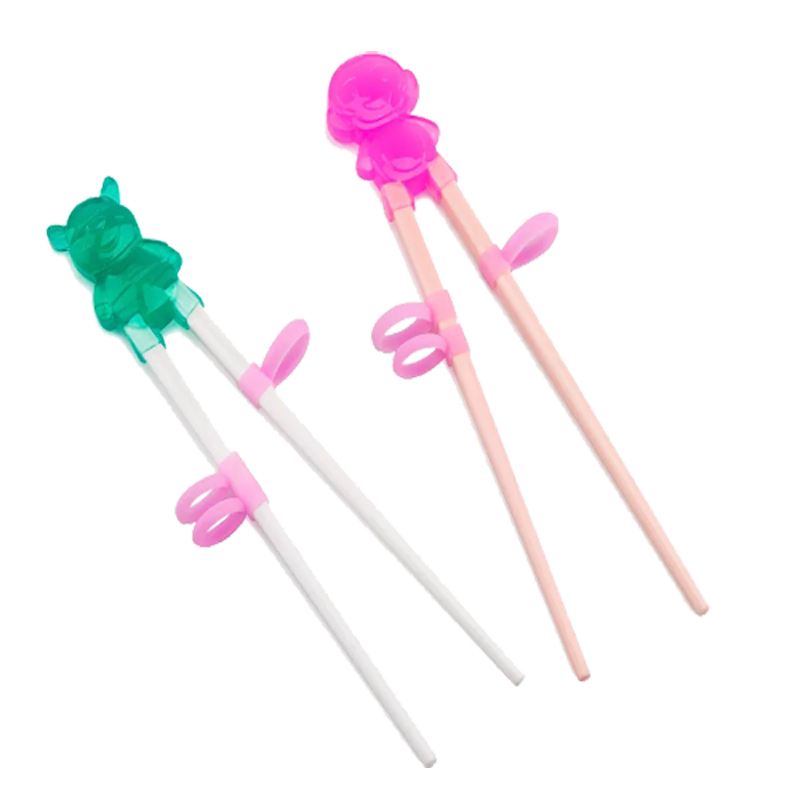 Silikon Baby Chopsticks Småbarn Barn Baby Chopsticks Cartoon Training Chopsticks