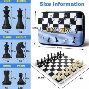 Silicone Chess Education Toys Game Silicone Chess Board and Pieces Set