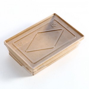 Eco Friendly Customed Wholesale Biologisknedbrytbar vikbar sallad Kraft Paper Lunch Box