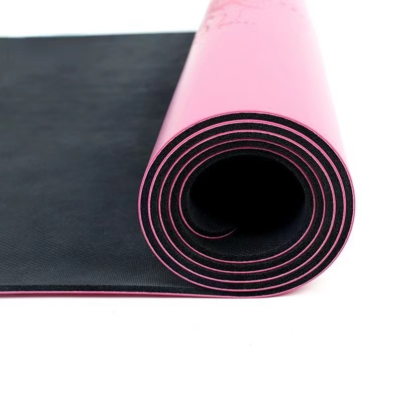 Tryckt eller Asana Line Pu Rubber Yoga Mat Wholesale, Support Anpassad logotyp och mönster, miljövänlig icke-toxisk fitnesssport Non-Slip Natural Pu Rubber Yoga Mat