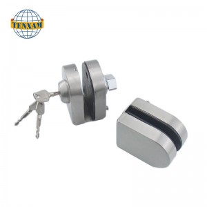 Kommersiellt ramfritt glas till glas dubbel svängning glid mednycklar rostfritt stål säkerhet huvudglasdörrlås