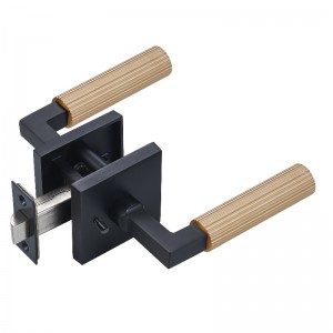 S7132 Högkvalitativt modernt fyrkantigt dörrlås, tunga moderna räfflade designdörrhandtag