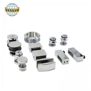 Rostfritt stål glas dusch skjutdörr hårdvarubeslag med badrum skjutdörr slidrulle