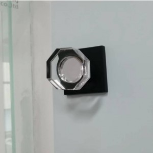 S2603 Clear Glass Crystal Door Knobs Interiör, Octagon Shape Privacy Door Knobs For Bedroom/bathroom, Matte Black