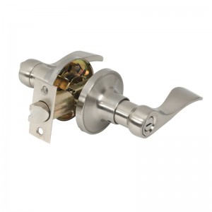 7306 Sekretessdörrspakar Satin Nickel, Classic Wave Style inre dörrhandtag Nyckelfritt för sovrumets badrum