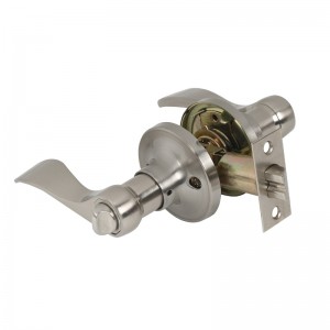 7306 Sekretessdörrspakar Satin Nickel, Classic Wave Style inre dörrhandtag Nyckelfritt för sovrumets badrum