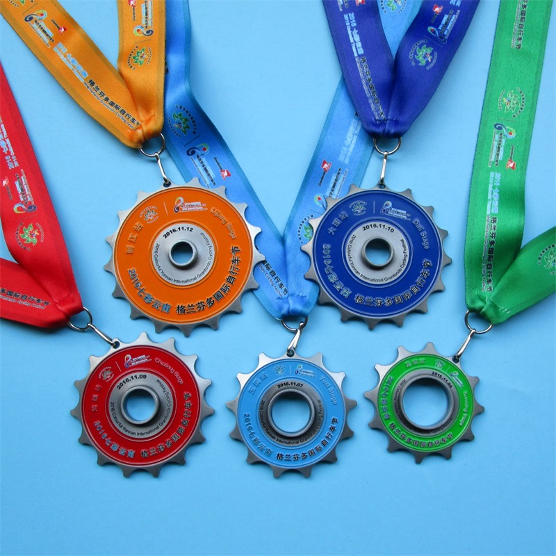 Cykeltävlingsmedalj med växlar Kombinationsmedaljer souvenir