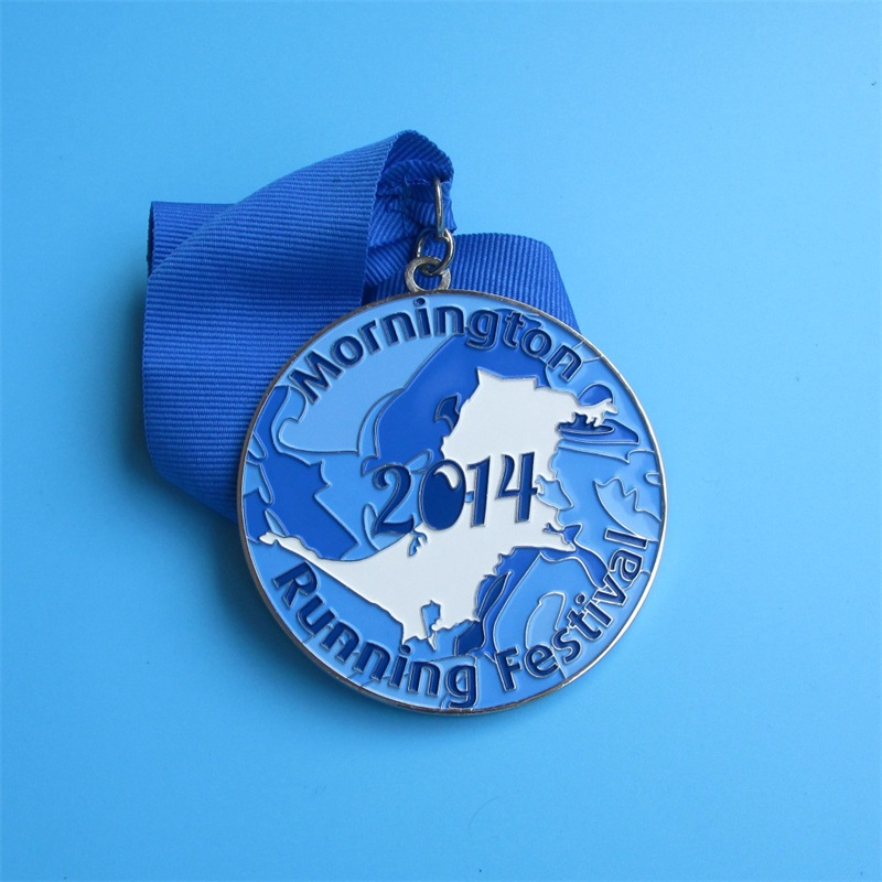 Festival Awards Plated Shiny Silver Running Medals