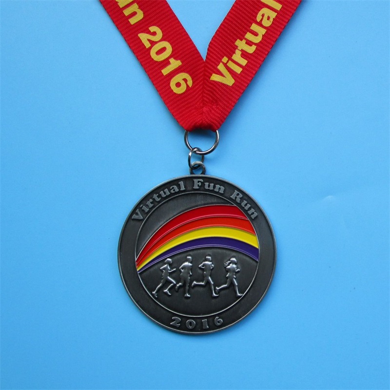 Pläterade antika virtuella händelsemedaljer 3D Rainbow Medal