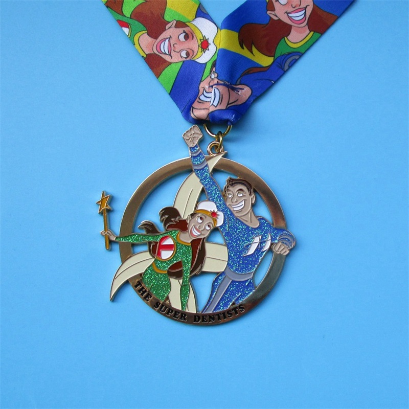 Sportmedaljer Tillverkare Design Tecknad karaktär Metallmedaljer för försäljning