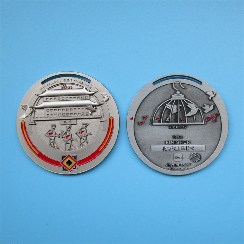 Anpassad logotyp Antik design 3D Metal Colorful Medal Marathon Medal Finishers 2016