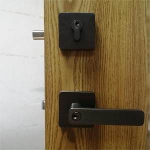 78001 fyrkantig ingångsspak med dubbelcylinder Deadbolt Set Keyed like combo -lås (för kontor och ytterdörr), Heavy Duty Entry Door Lockset, 1 Pack