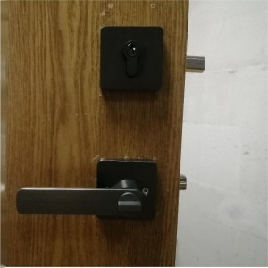 78001 fyrkantig ingångsspak med dubbelcylinder Deadbolt Set Keyed like combo -lås (för kontor och ytterdörr), Heavy Duty Entry Door Lockset, 1 Pack