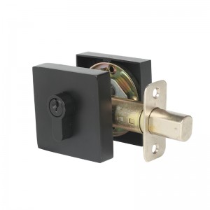 3602 Square Single Cylinder Deadbolt ena sidan Kened Black Modern Deadbolt Door Lock för inre och ytterdörrar