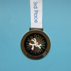 Zinklegeringsmetallmedaljer och troféer souvenir gåva guldmedaljer med band med band