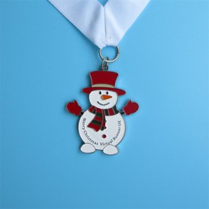 Gratis professionell design Julmetall Gift Snow Man Medallion Pendant Sport Medal