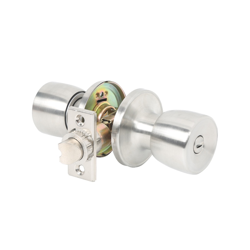 2503 Privacy Door Knob Set, Tulpan Style Interior Doar Handle Lock med avtagbar spärrplatta,nyckelfri dörrknapp för sovrum eller badrum, satinnickel