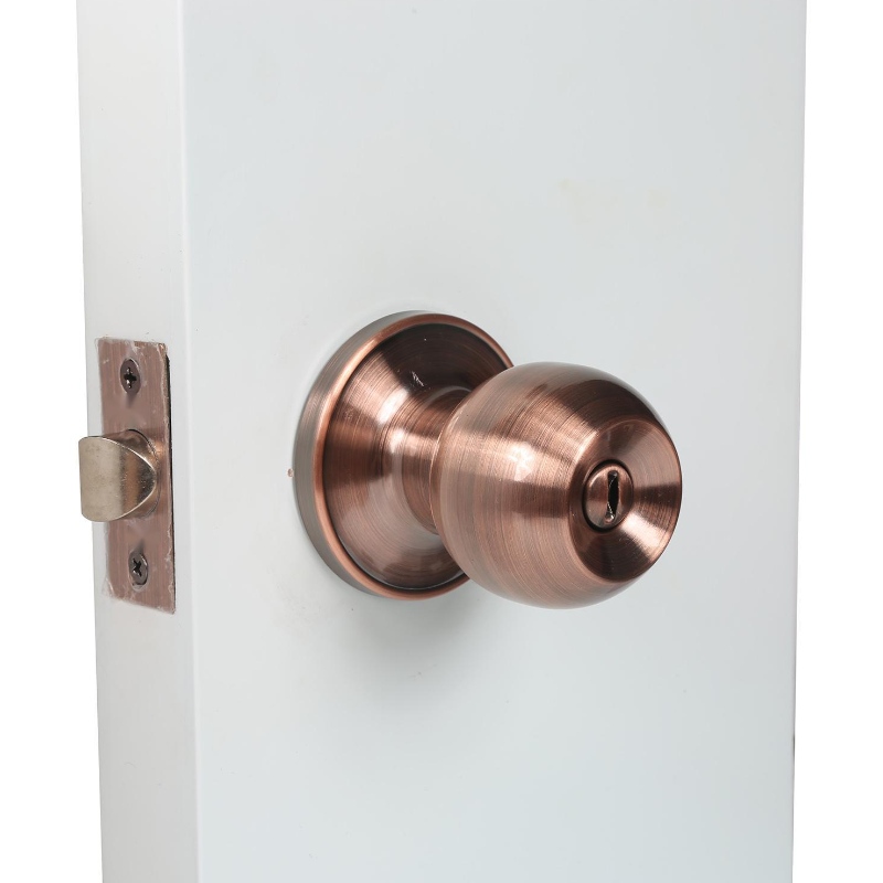2501 Privacy Door Knob för sovrum och badrum, inrenyckelfri kuldörrlås- Antique Copper