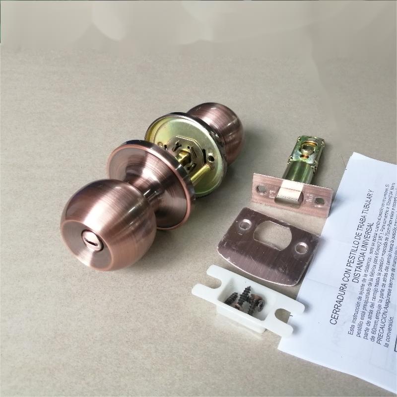 2501 Privacy Door Knob för sovrum och badrum, inrenyckelfri kuldörrlås- Antique Copper