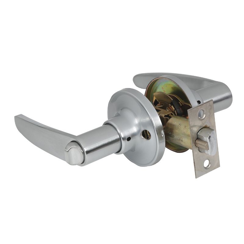 7302 Sekretessdörrhandtag med avtagbar spärrplatta, all metalldörrlåsuppsättning för sovrum och badrum