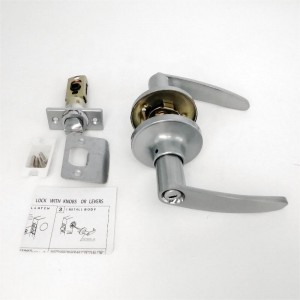 7302 Sekretessdörrhandtag med avtagbar spärrplatta, all metalldörrlåsuppsättning för sovrum och badrum